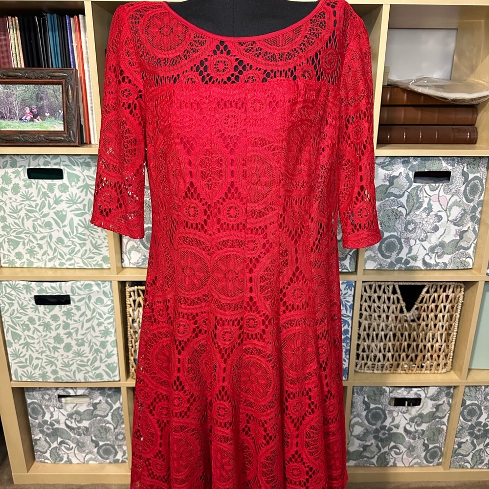 Stunning Red Rabbit Rabbit Rabbit Laced Dress that has great flow to spin in.